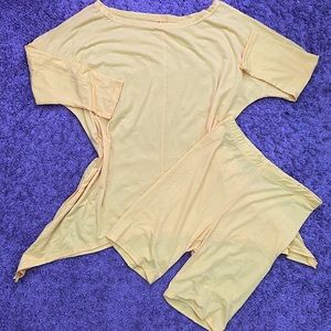 Brand new bright yellow shirt and short set💛